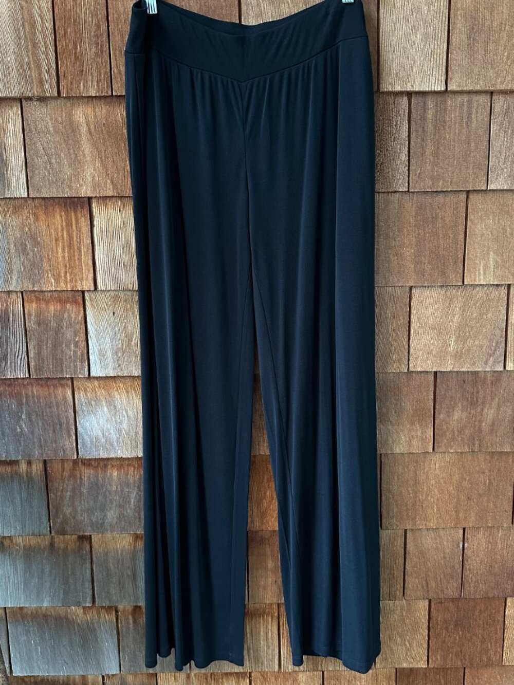 NWT Eileen Fisher Black Silk Wide Leg Pants with Elastic Waist - Women's Medium